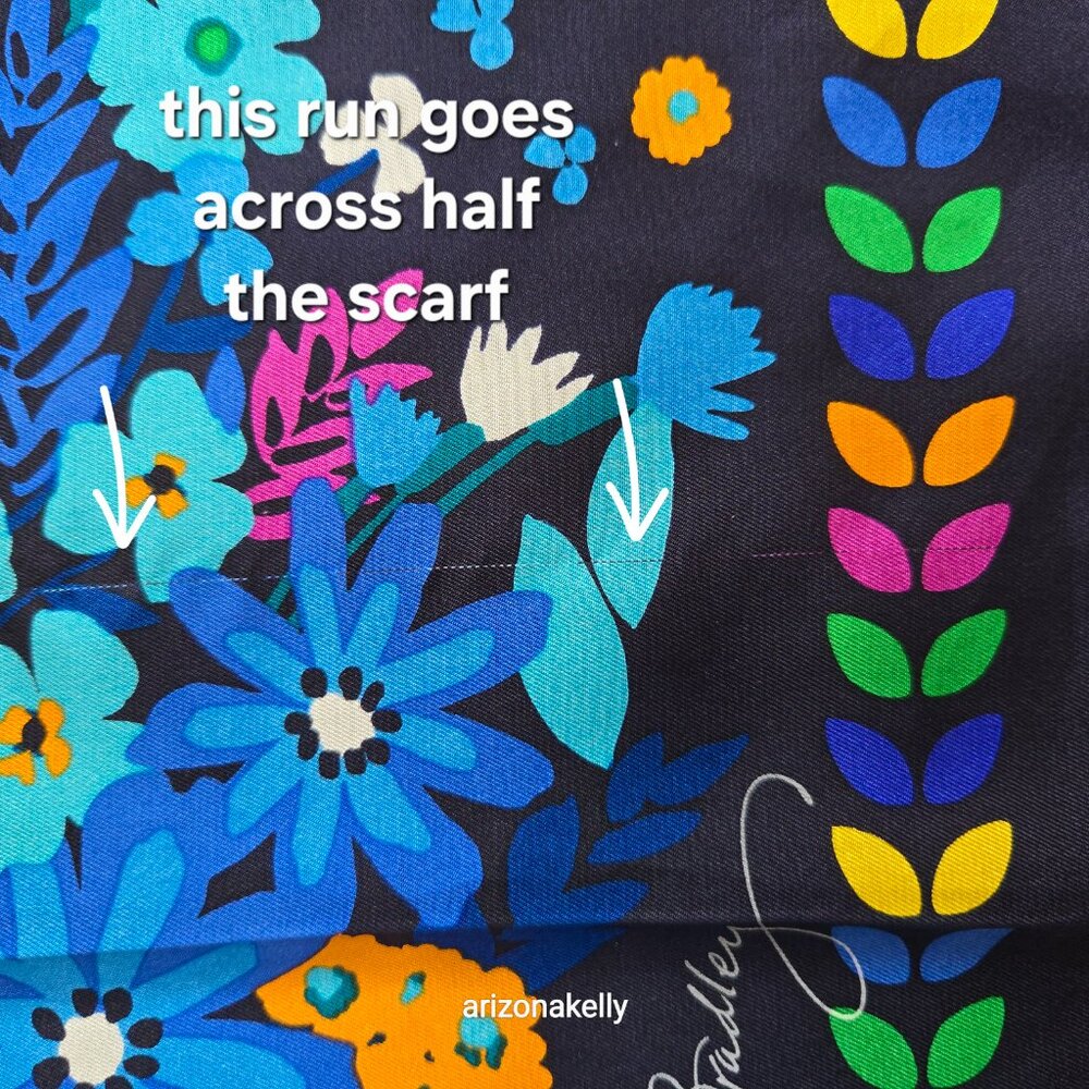 Vera Bradley Silk Scarf Square Floral Flowers - Picture 5 of 8